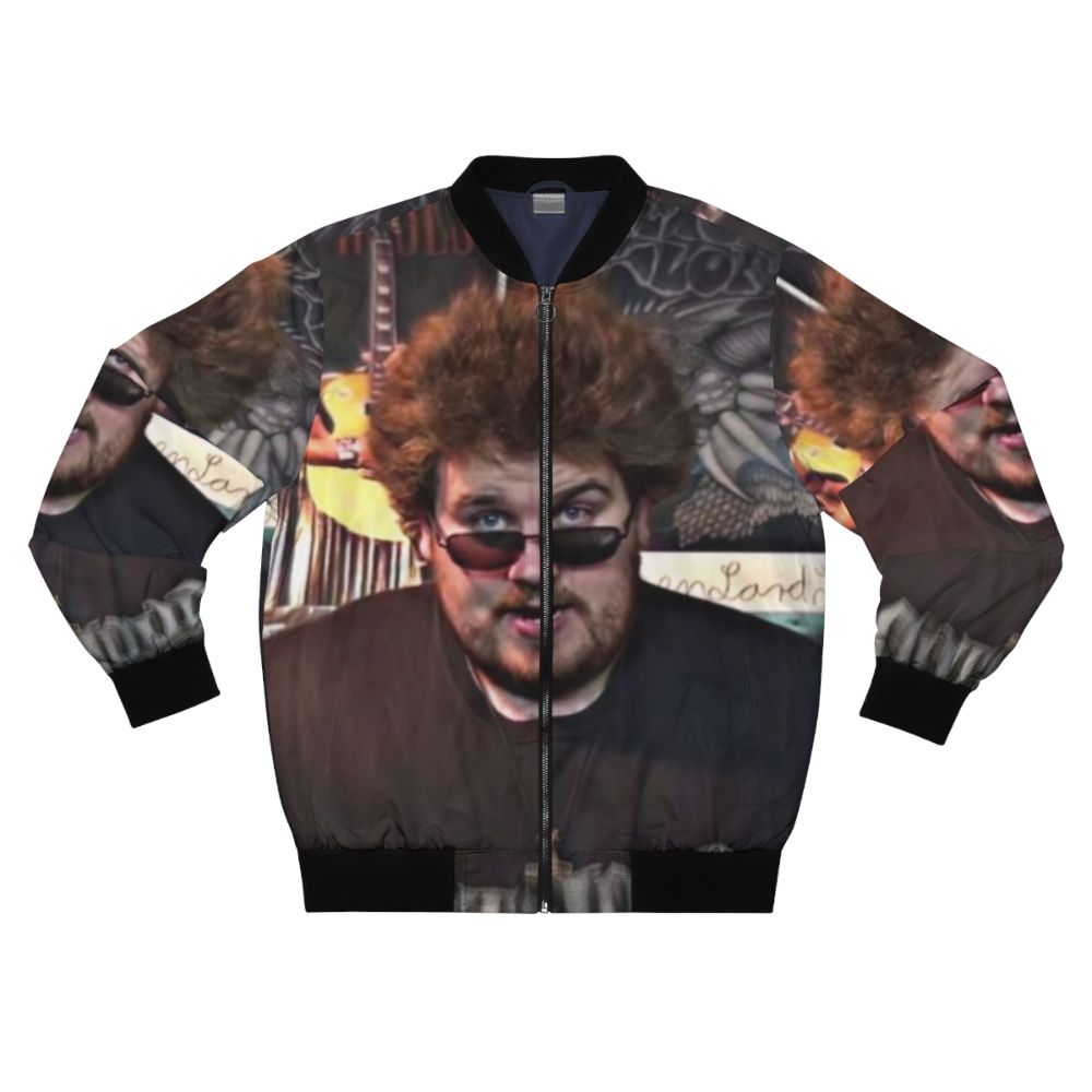 Drachenlord Rainer Winkler Bomber Jacket, featuring German youtuber and heavy metal fan design