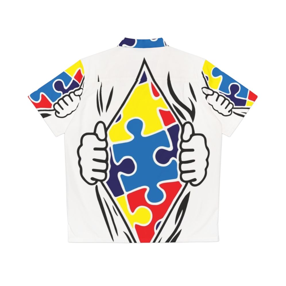 Autism Superhero Hawaiian Shirt - Back