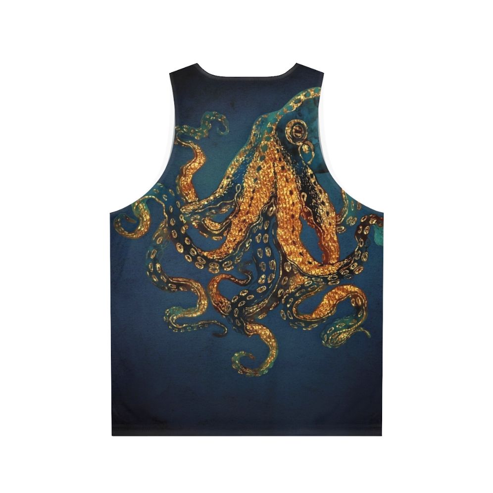 Underwater Dream Unisex Tank Top with Octopus Design - Back