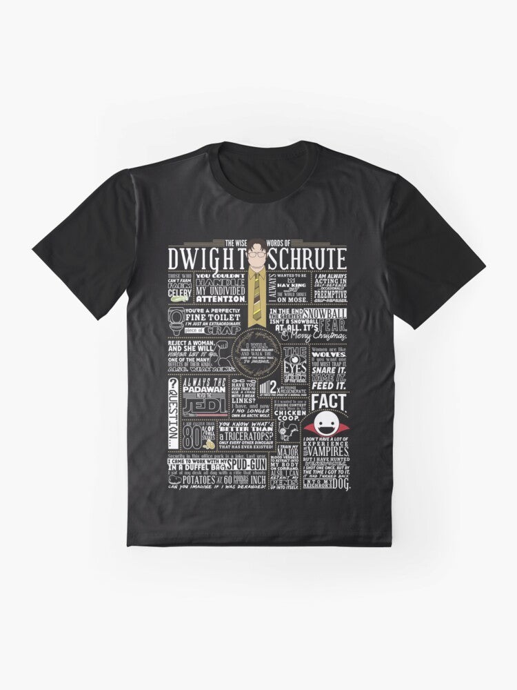 Graphic t-shirt featuring a quote from the character Dwight Schrute from the TV show "The Office" - Flat lay