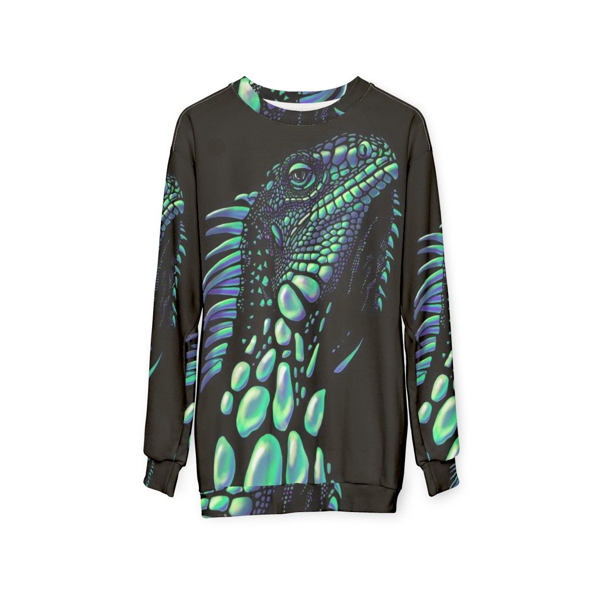 Iguana Soap Bubbles Sweatshirt - hanging