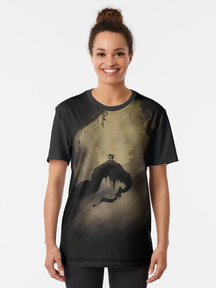 Tarzan graphic t-shirt with digital art illustration of the iconic Disney character - Women