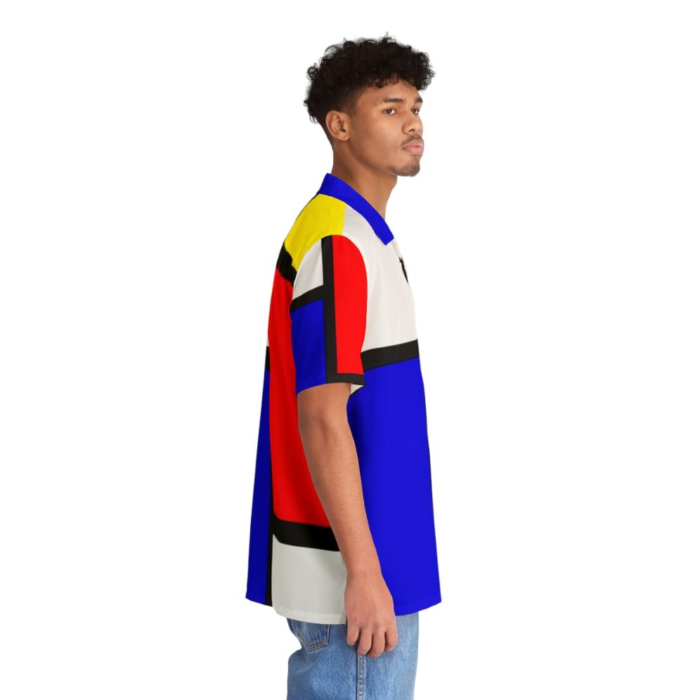 Mondrian-inspired Hawaiian shirt with geometric primary color patterns - People Pight