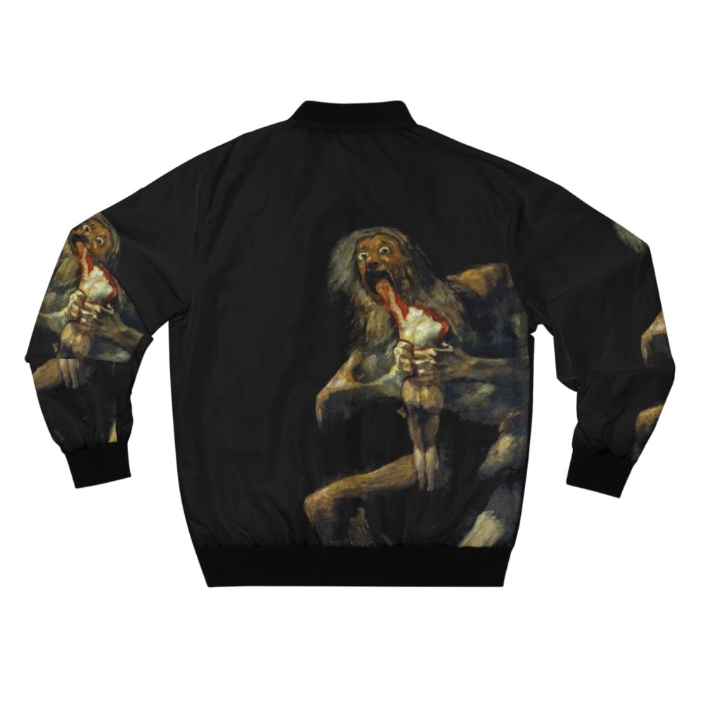 Saturn Devouring His Son Bomber Jacket featuring the famous painting by Francisco Goya - Back