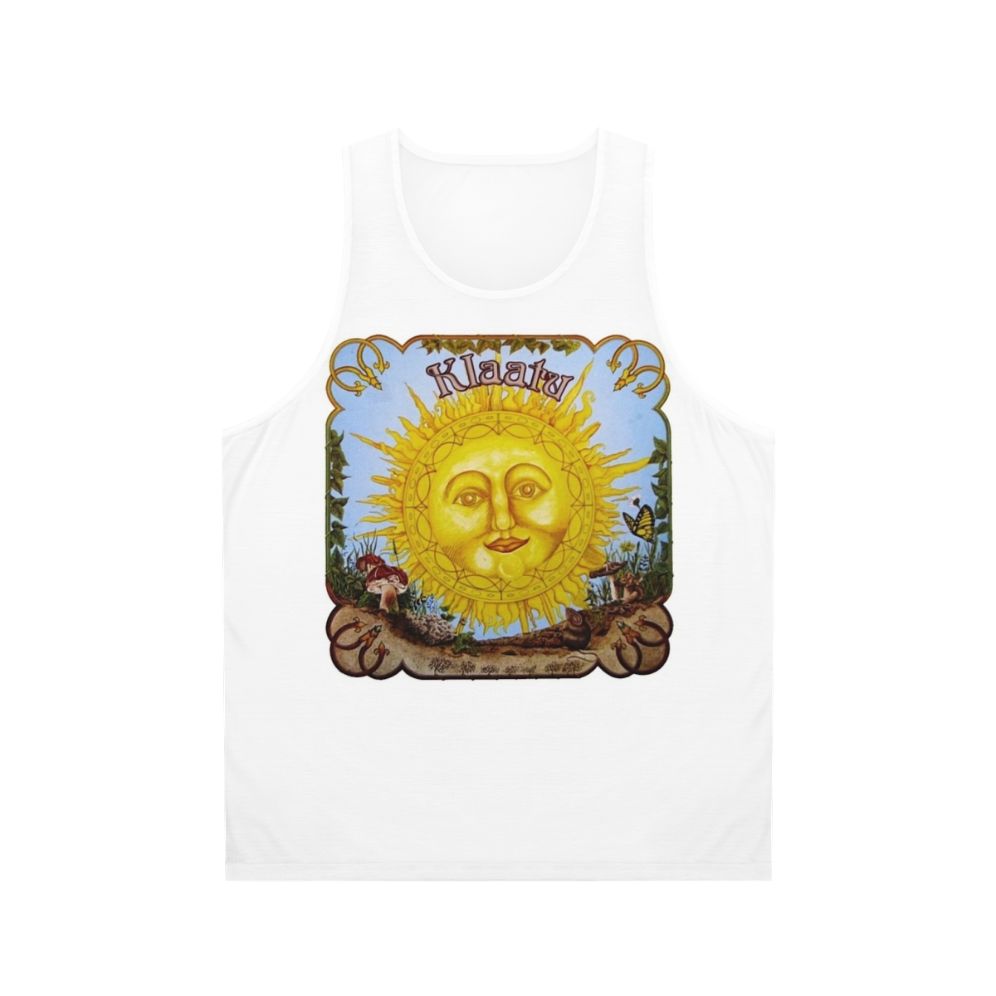 Vintage Unisex Klaatu Tank Top with Psychedelic and Folk Music Inspired Design