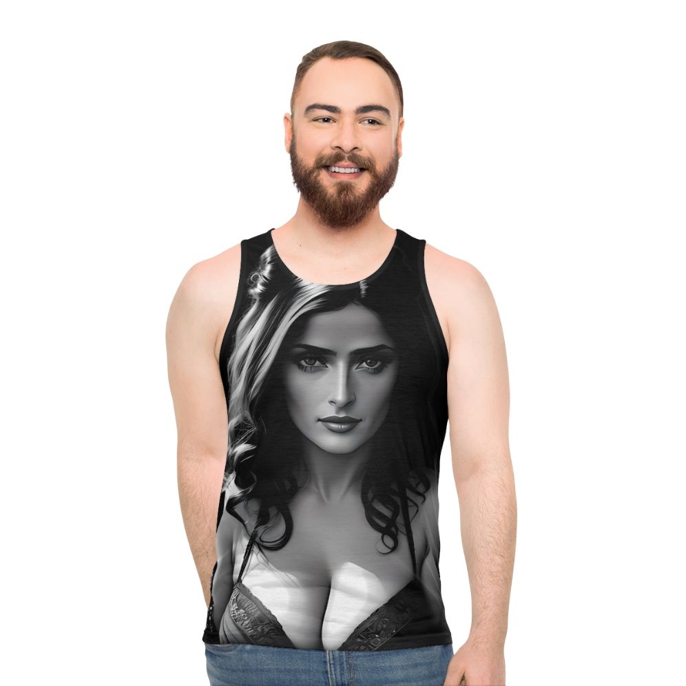 Vintage gangster femme fatale art print unisex tank top - men