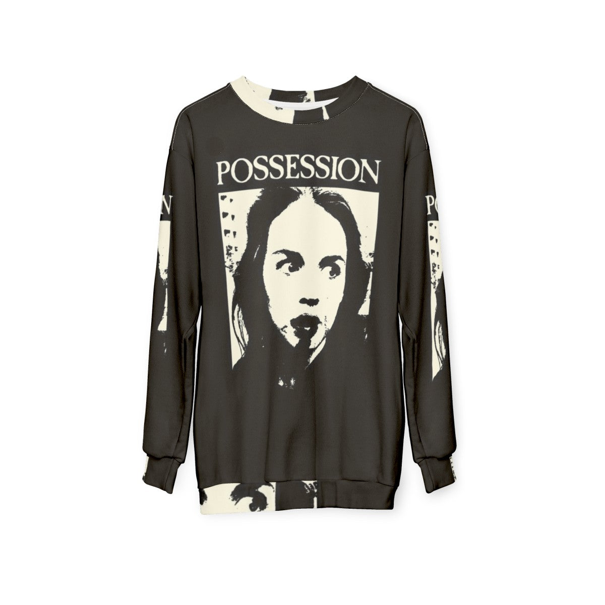 Possession Sweatshirt with Occult and Paranormal Design - hanging