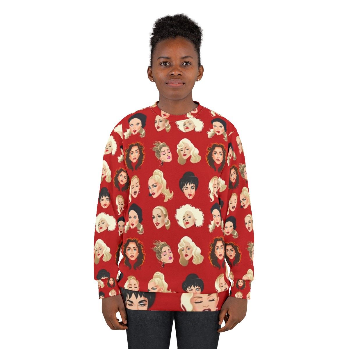 Faces of Madge Pop Art Sweatshirt - women