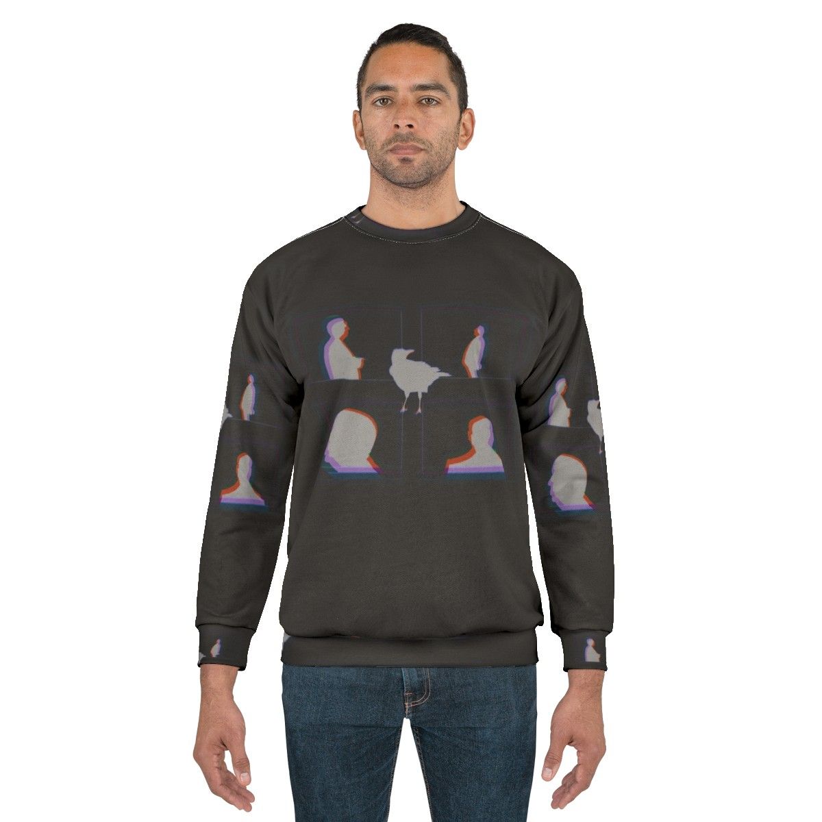 Alfred Hitchcock and Crow Graphic Sweatshirt - men