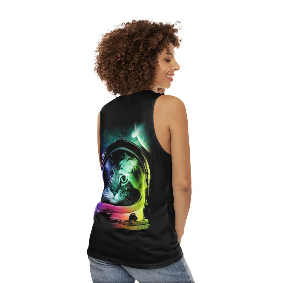 Astronaut Cat Unisex Tank Top - women back