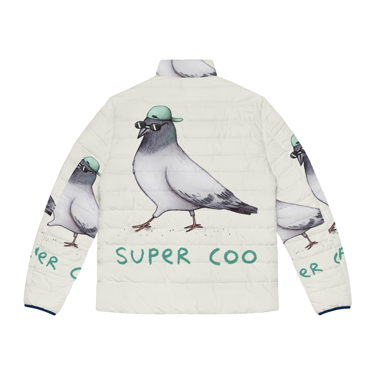 Super Coo Puffer Jacket - Stylish and Warm Indie Pigeon Coat - Back