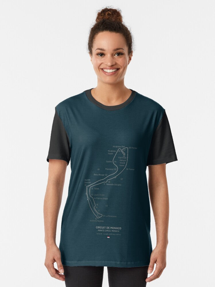 Circuit de Monaco racetrack map graphic t-shirt design - Women