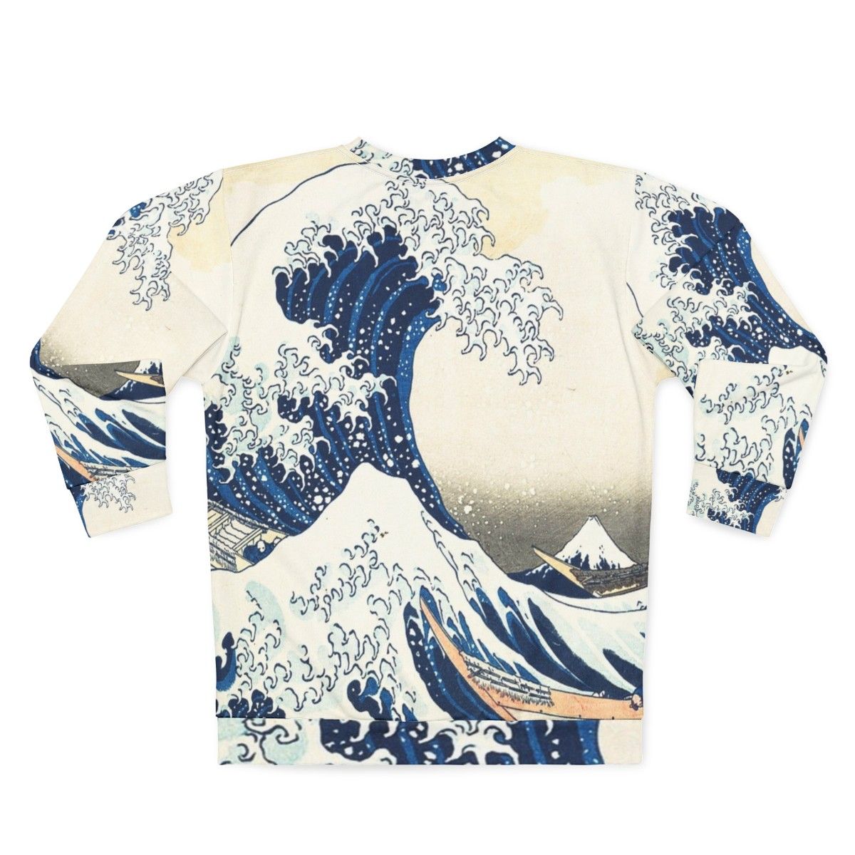 Kanagawa Wave Japanese Wave Sweatshirt by Hokusai - Back