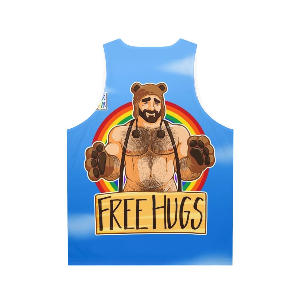 Gay Pride Unisex Tank Top with Bear Graphic - Back