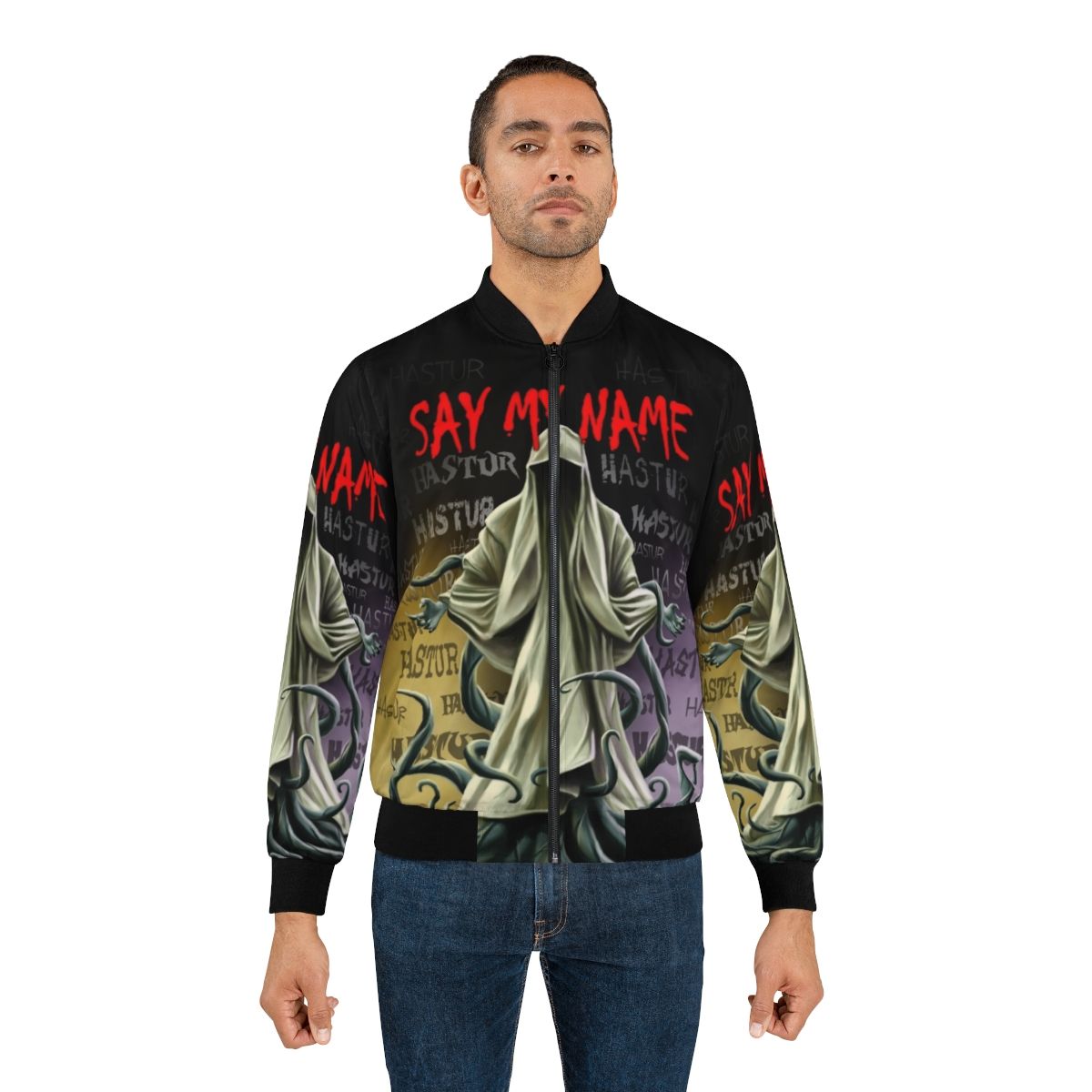 Hastur bomber jacket with Lovecraft's eldritch horror design - Lifestyle