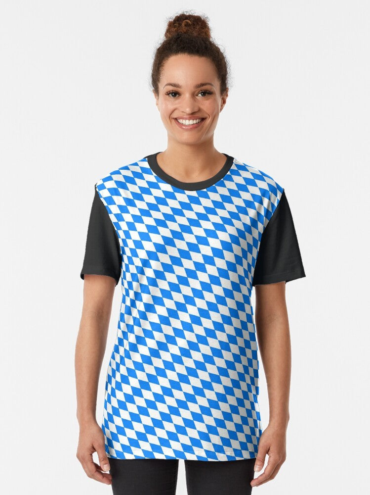 Bavarian diamond flag pattern graphic t-shirt - Women