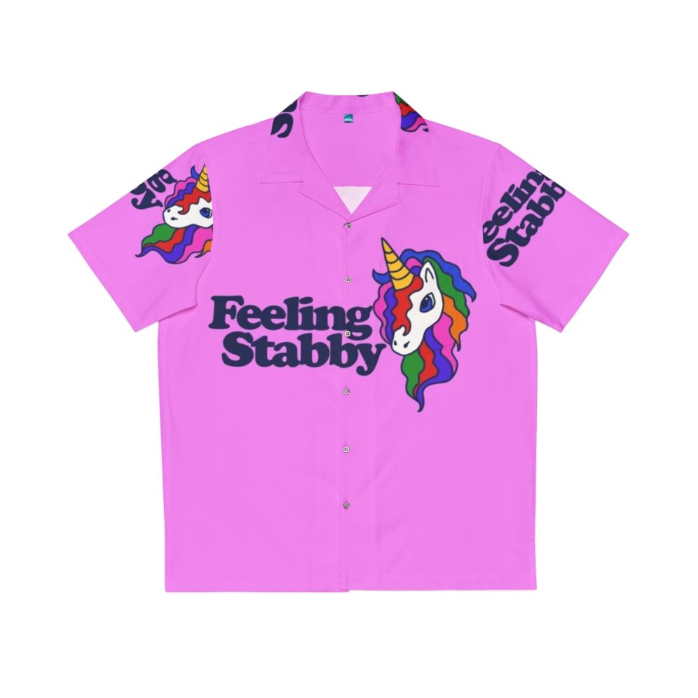 Feeling Stabby Sassy Hawaiian Shirt with Unicorns