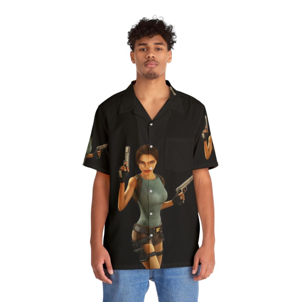 Lara Croft Anniversary Hawaiian Shirt - People Front