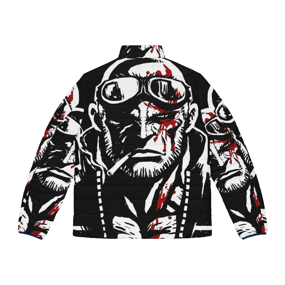 Madworld Jack Puffer Jacket featuring a striking Sin City-inspired graphic design - Back