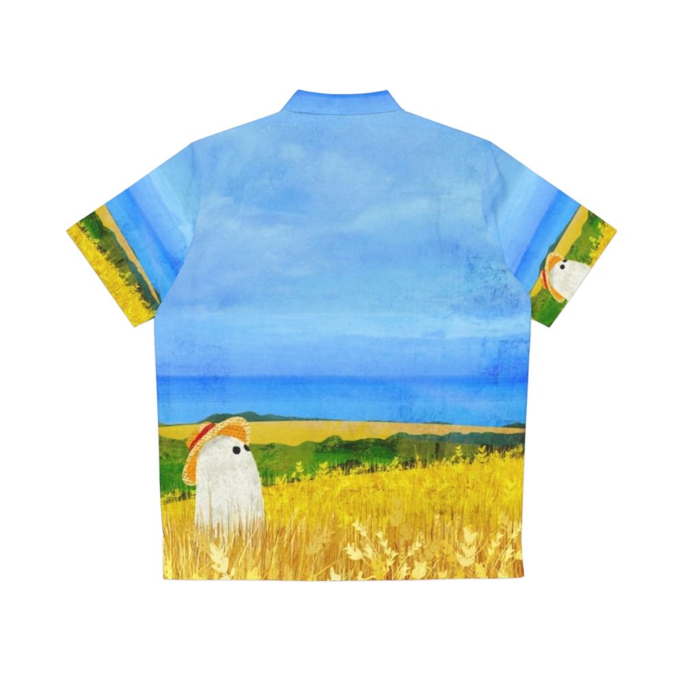 Haunted wheat field Hawaiian ghost shirt - Back