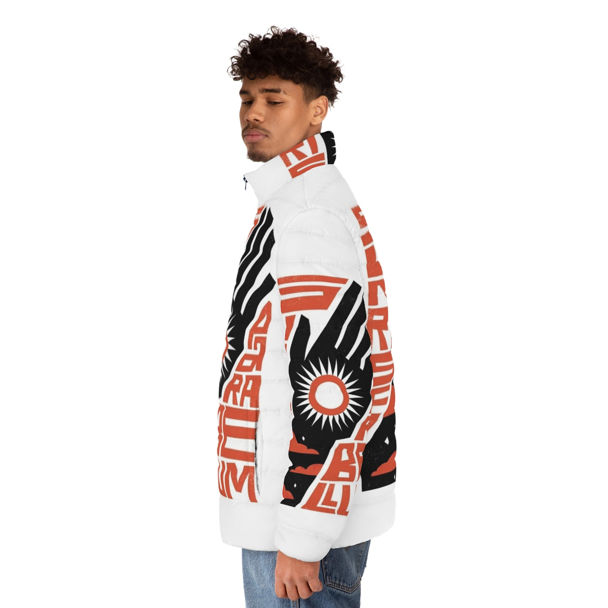 Sunrise Parabellum Puffer Jacket - Disco Elysium inspired streetwear fashion - men side left