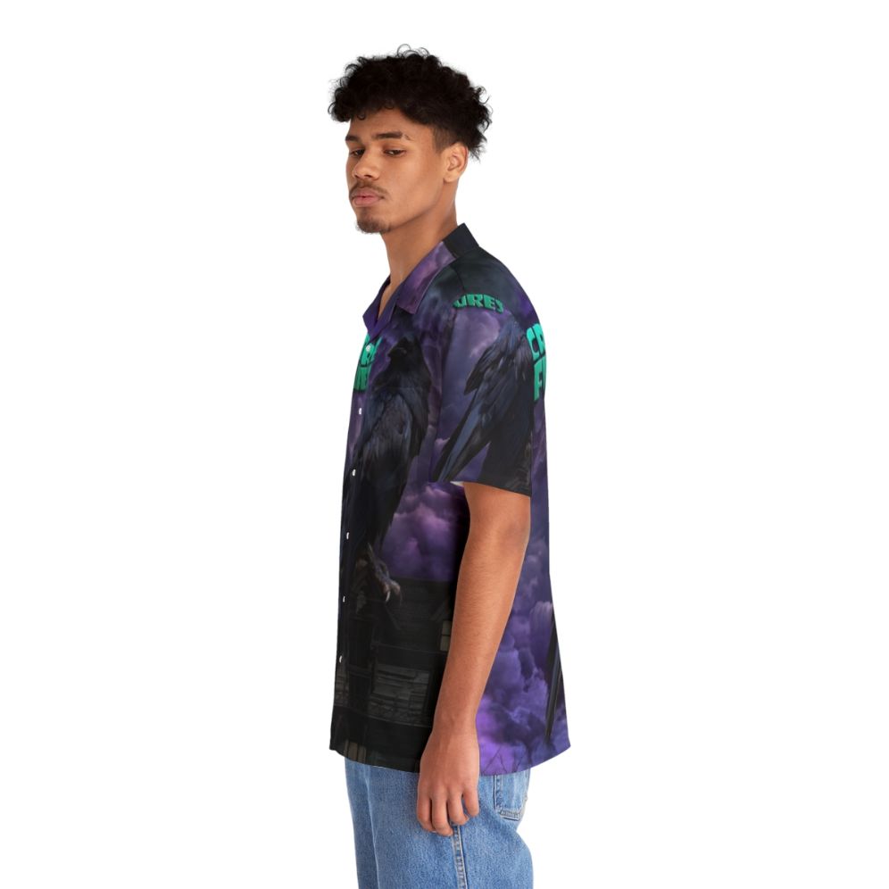 Raven House Hawaiian Shirt with tropical floral design - People Left