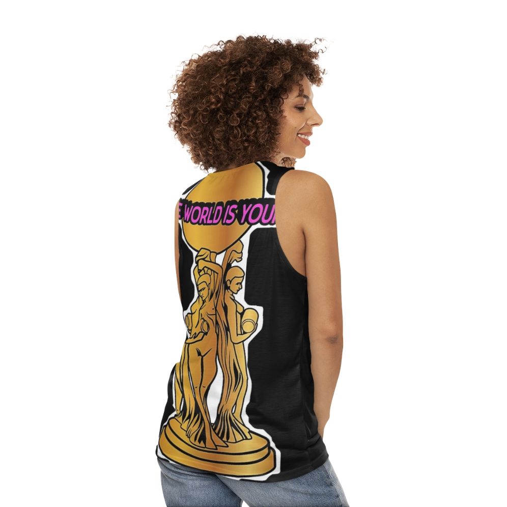 Vintage Scarface Hip Hop Unisex Tank Top - women back