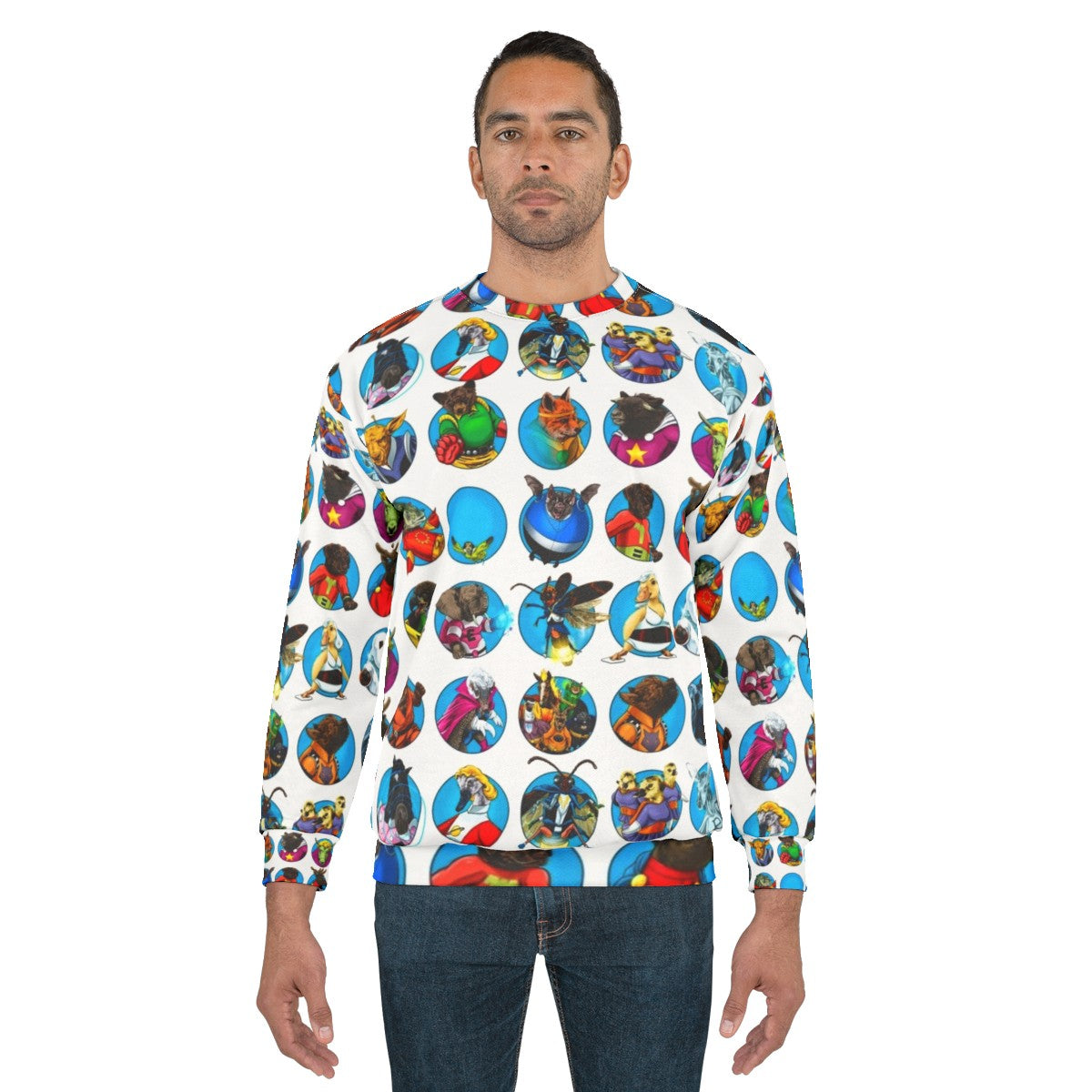 Gaggle of superhero animals sweatshirt - men