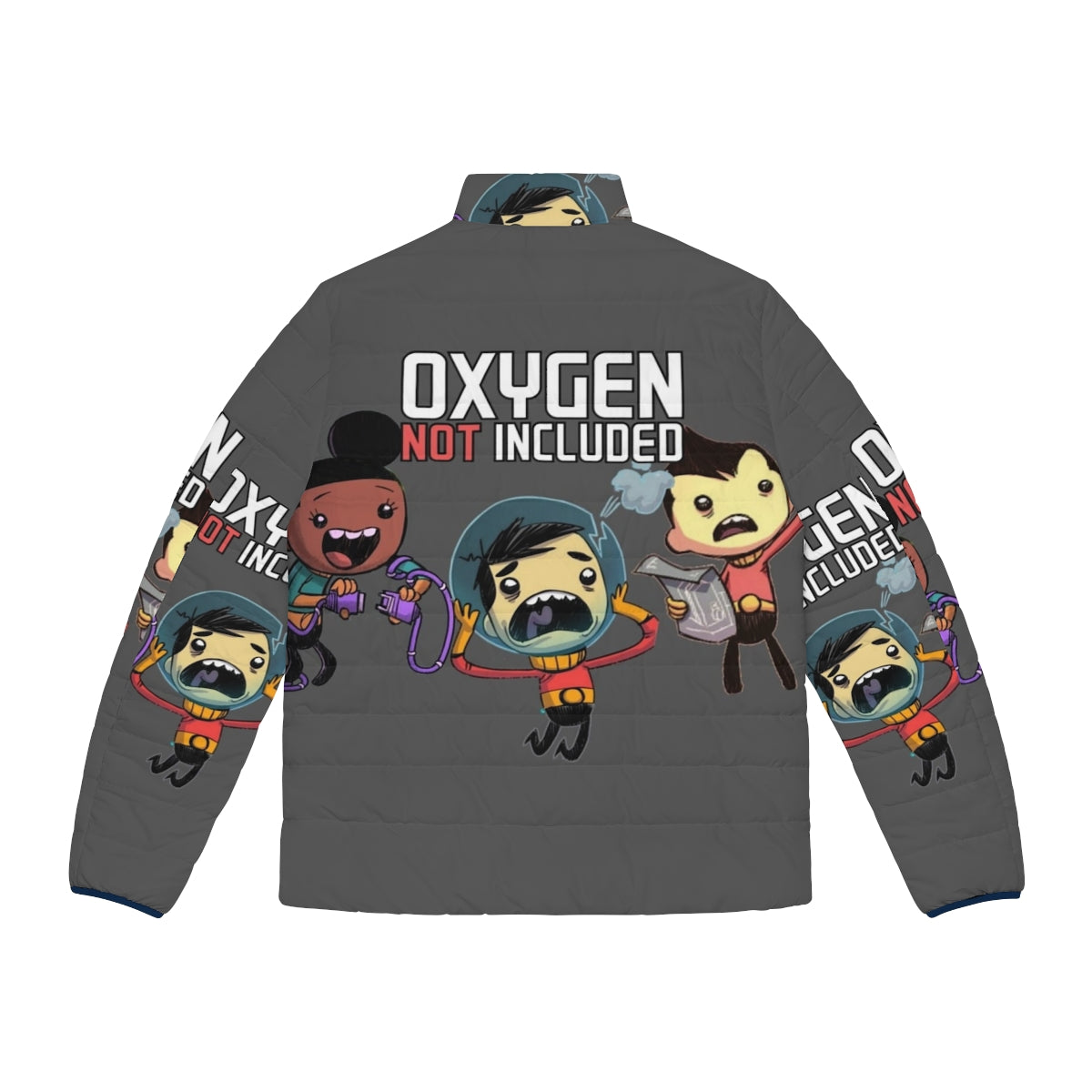 Oxygen Not Included Puffer Jacket - Survival Game Inspired Clothing - Back