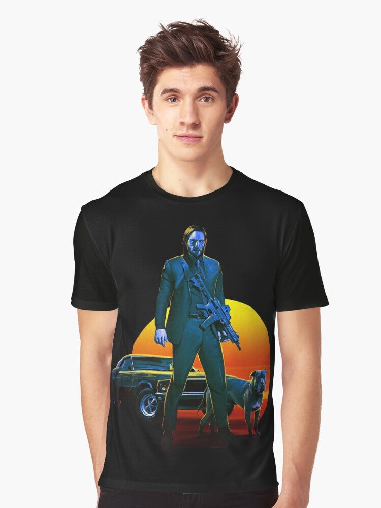 Baba Yaga and John Wick graphic t-shirt design - Men