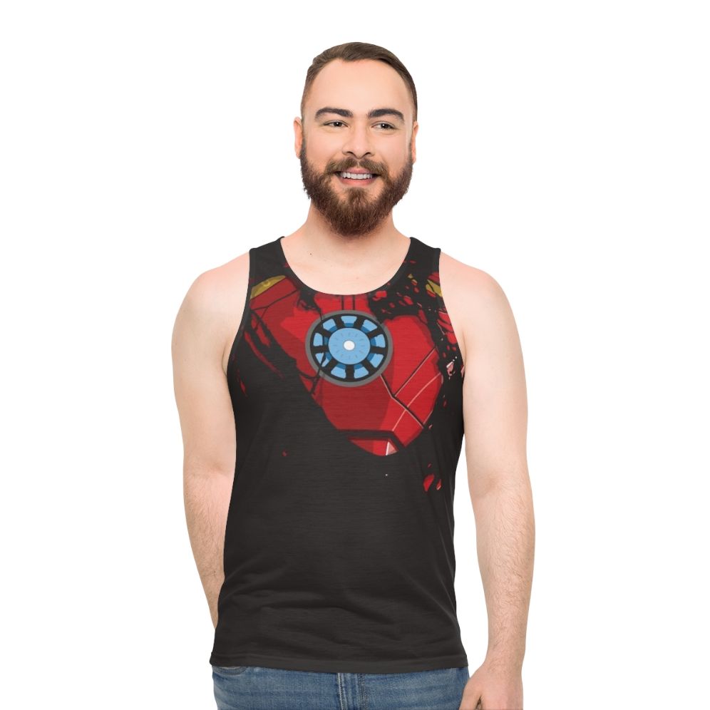 Ripped Reactor Unisex Marvel Comics Iron Man Superhero Tank Top - men