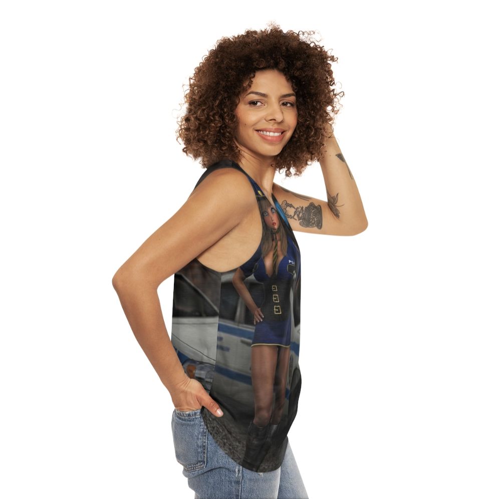 Unisex superhero costume police uniform anime-style tank top - women side