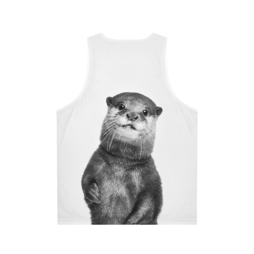 Otter animal portrait graphic on unisex tank top - Back