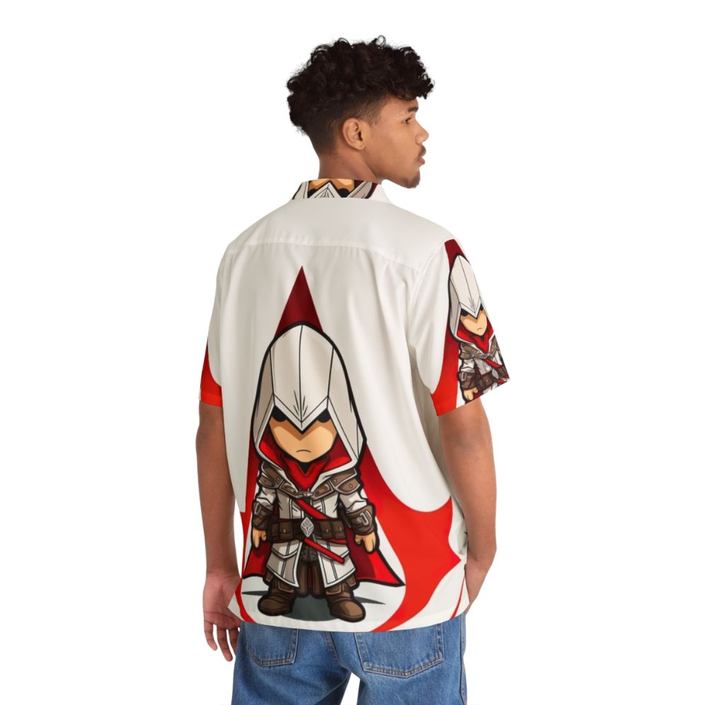 Assassin's Creed Chibi Design Hawaiian Shirt - Flat lay