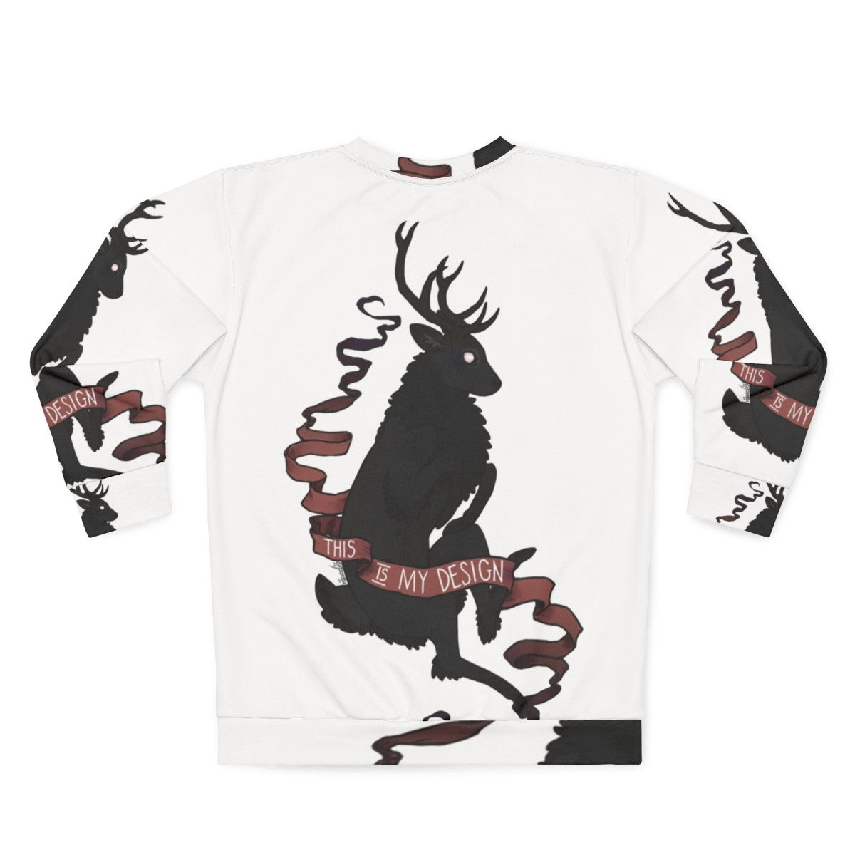 Stag design sweatshirt with "This Is My Design" text - Back