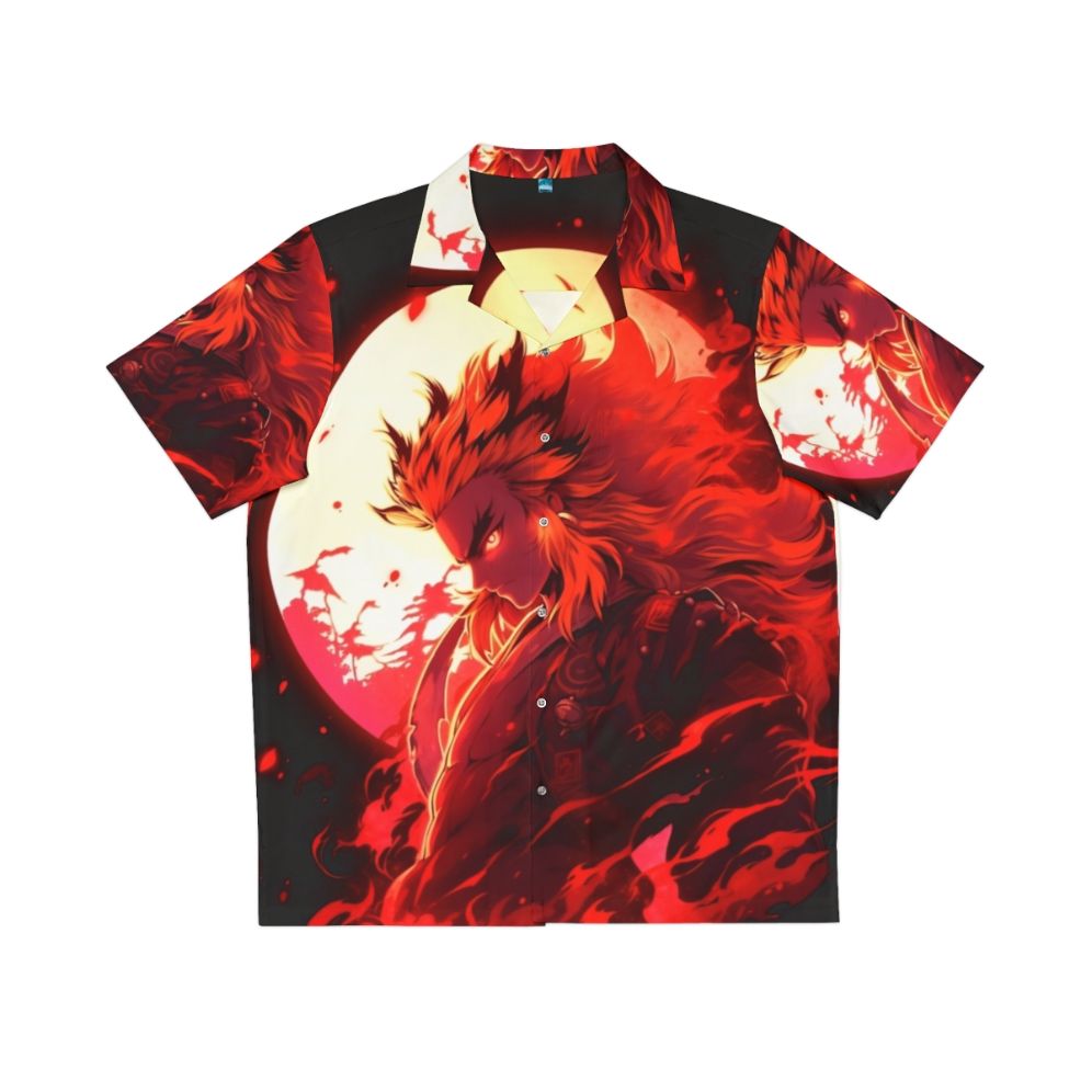 Flame Slayer Hawaiian Shirt with Demon Slayer Anime Inspired Design