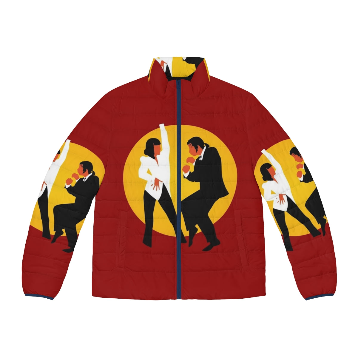 Pulp Fiction inspired puffer jacket with Quentin Tarantino movie references