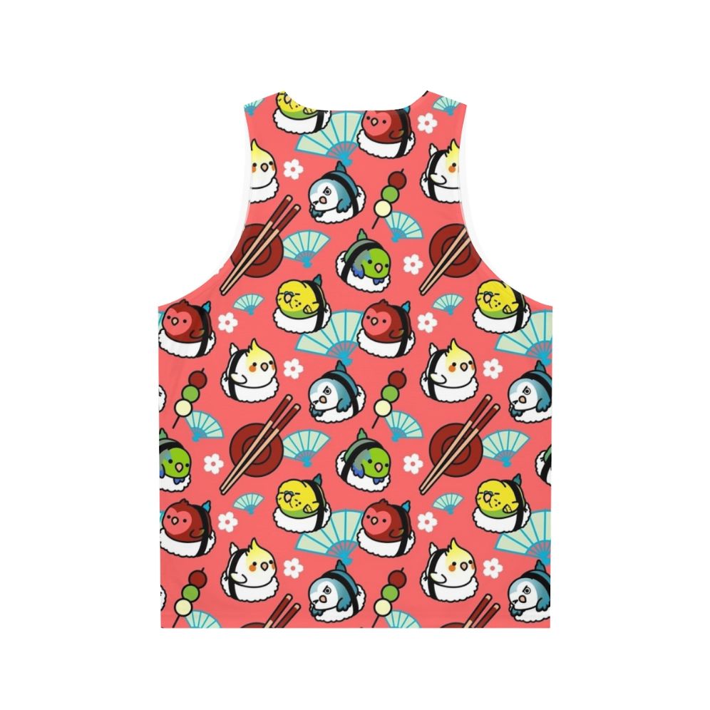 Kawaii sushi time lovebird unisex tank top - Back