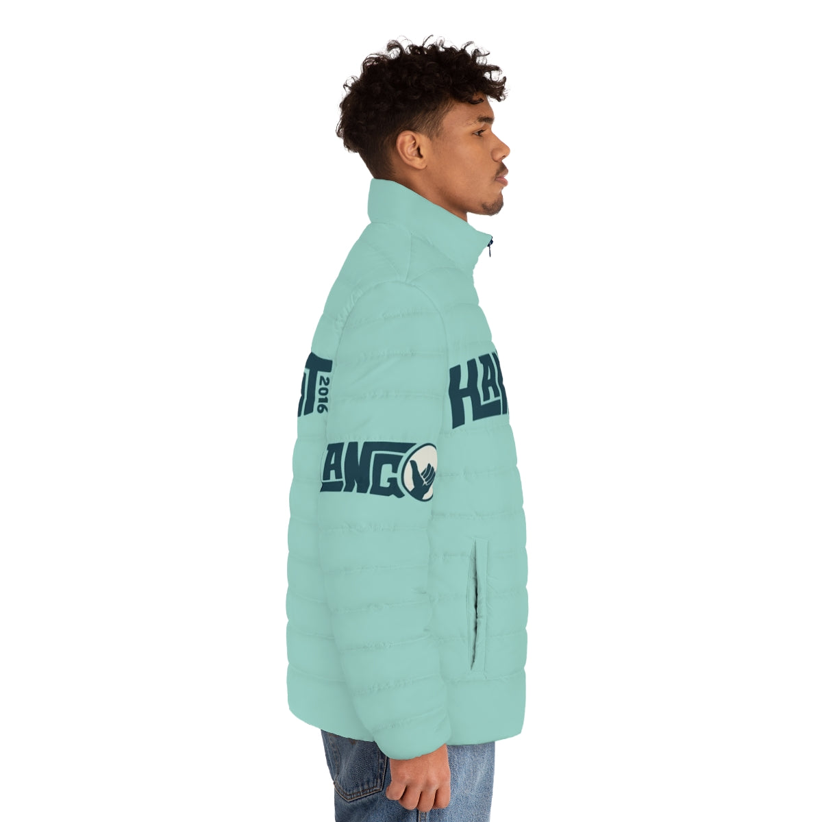 Hangout Music Festival Blue Puffer Jacket - men side right