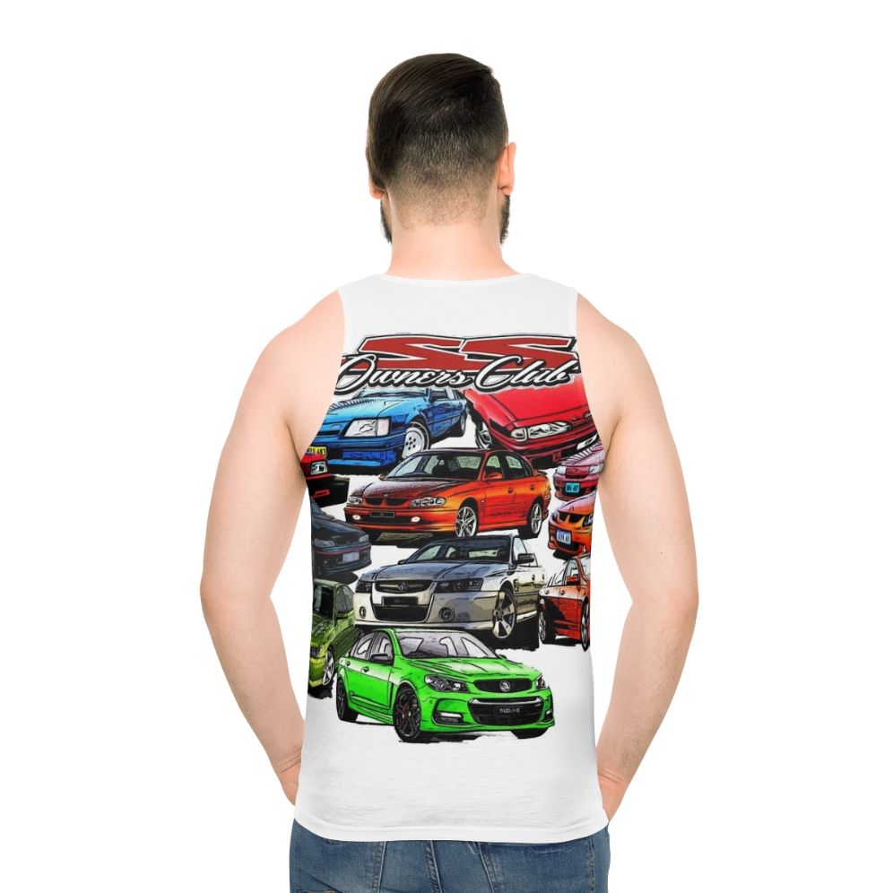 Unisex SS Owner Tank Top for Holden Commodore Enthusiasts - men back