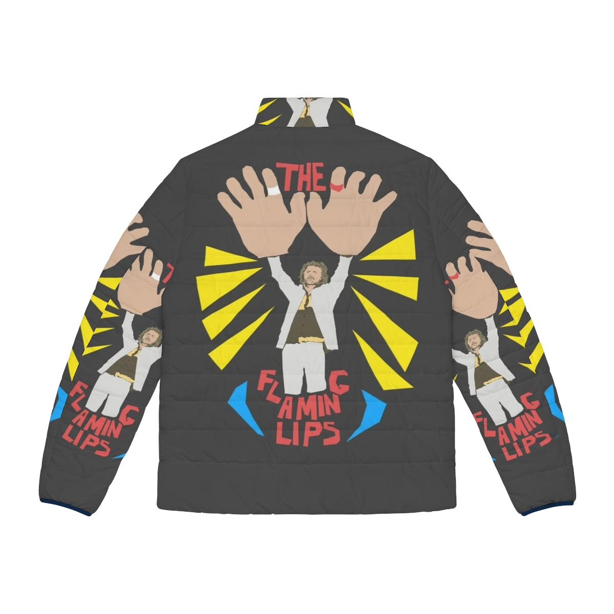 The Flaming Lips Big Hands Puffer Jacket - Retro and Vintage Music Inspired Design - Back