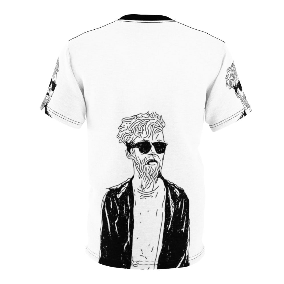 Artistic stencil-style graphic t-shirt design featuring Jack Stauber, a popular YouTube musician and artist. - Back