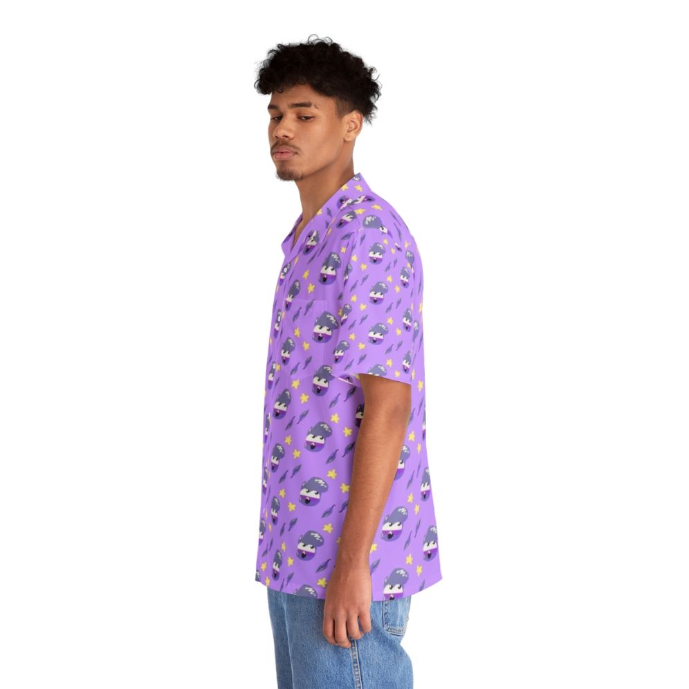 Tropical Pigeon Mascot Hawaiian Shirt with Peppy The Bird Design - People Left