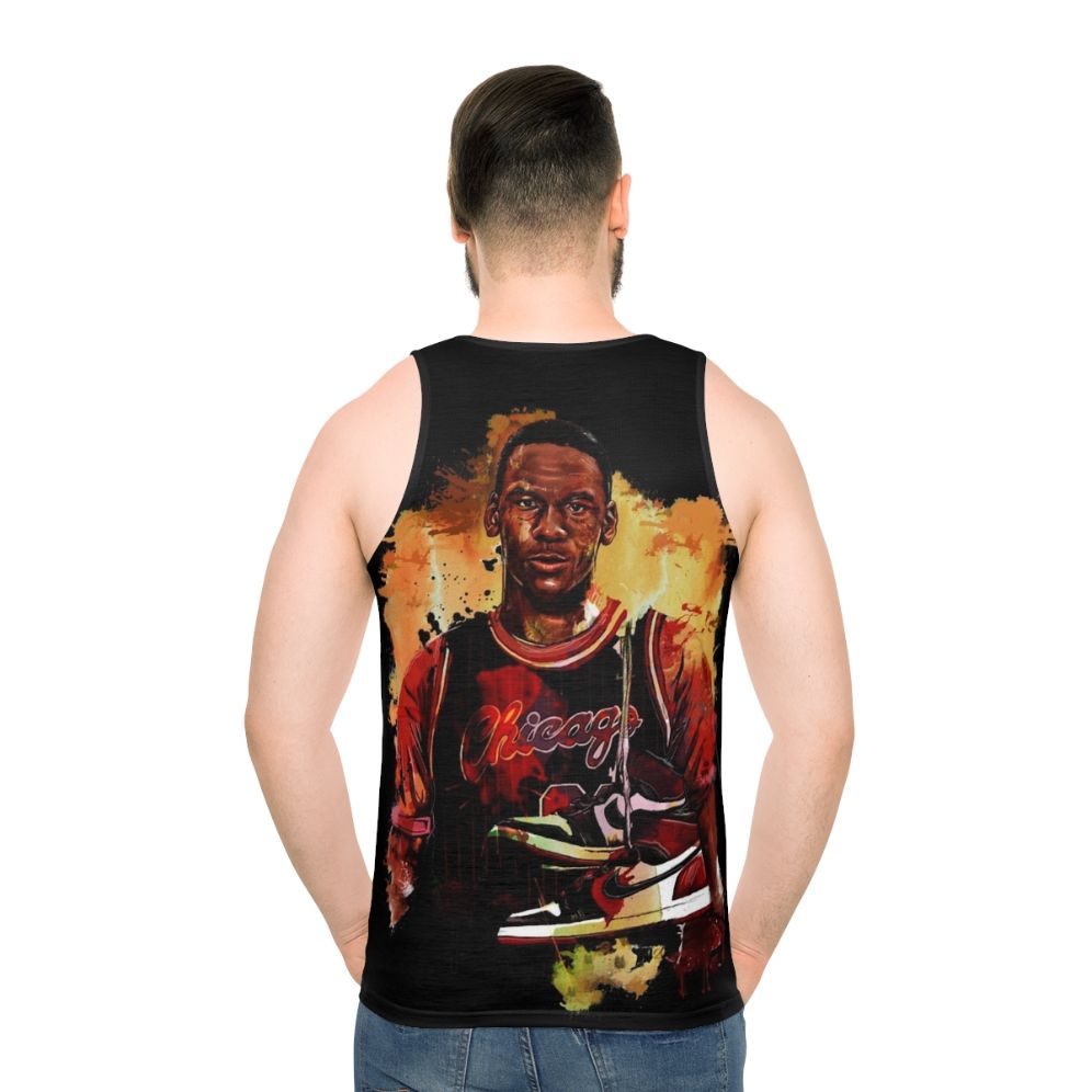 Unisex basketball tank top - men back