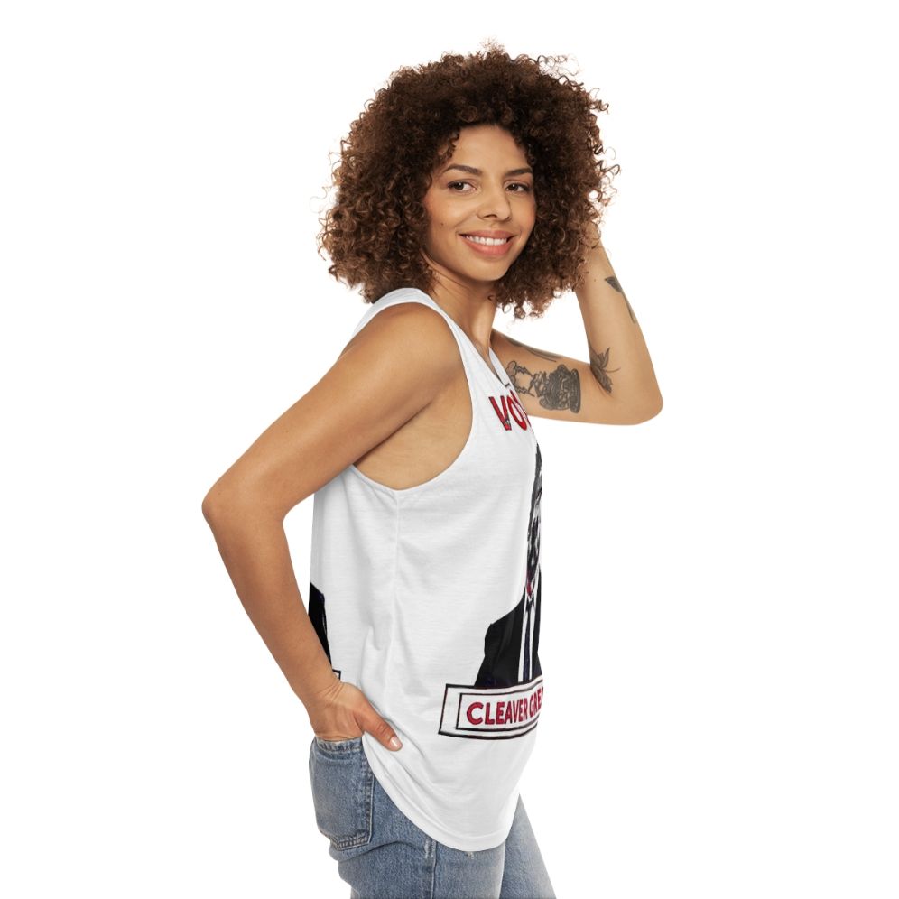 Vote 1 Cleaver Greene Unisex Tank Top - women side