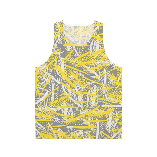 Unisex tank top in ultimate gray with feather design