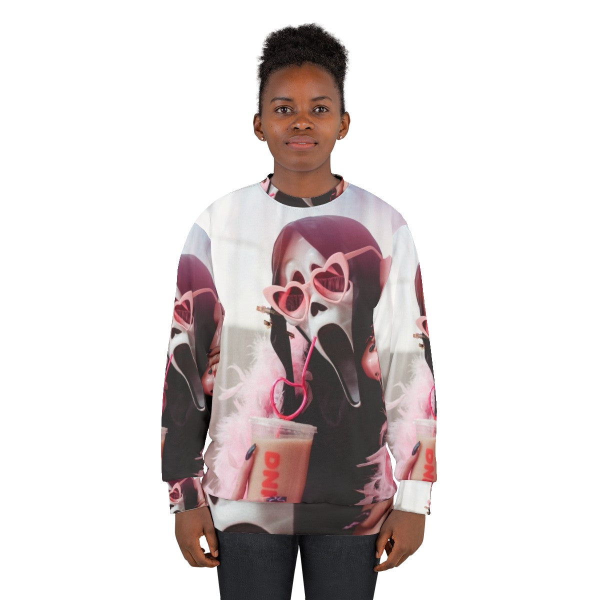 Ghostface inspired pop art design sweatshirt - women