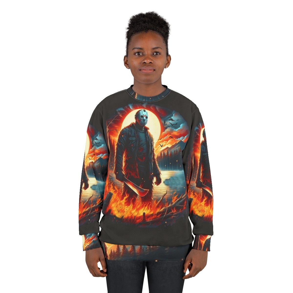 Jason Mask of Terror Sweatshirt - Horror Icon Friday the 13th Apparel - women