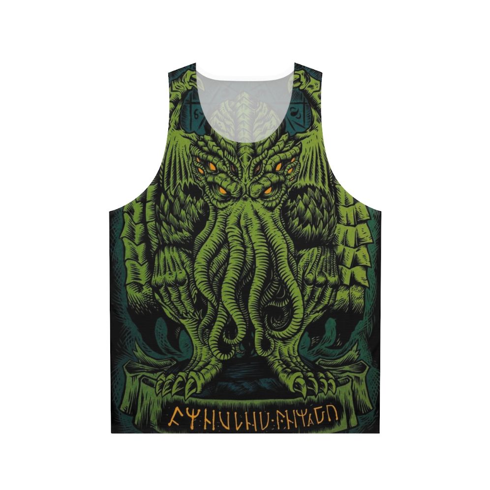 Unisex Tank Top with Cthulhu and Lovecraft Inspired Design