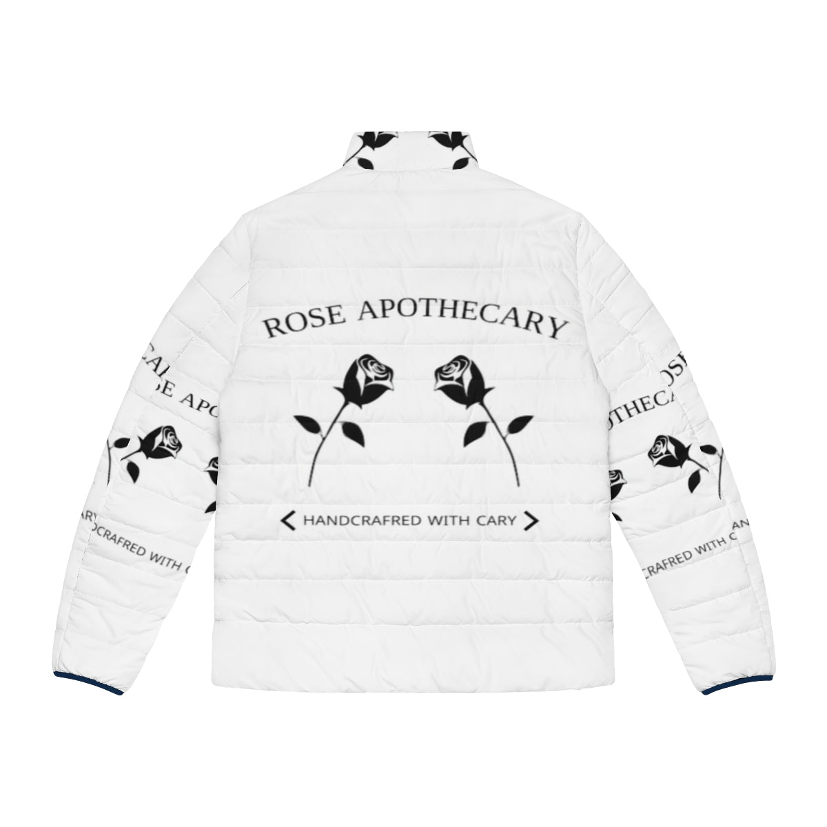 Rose Apothecary Puffer Jacket - Schitt's Creek inspired outerwear with a stylish and cozy design - Back